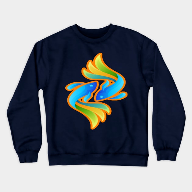 twin fish Crewneck Sweatshirt by Lebihanto